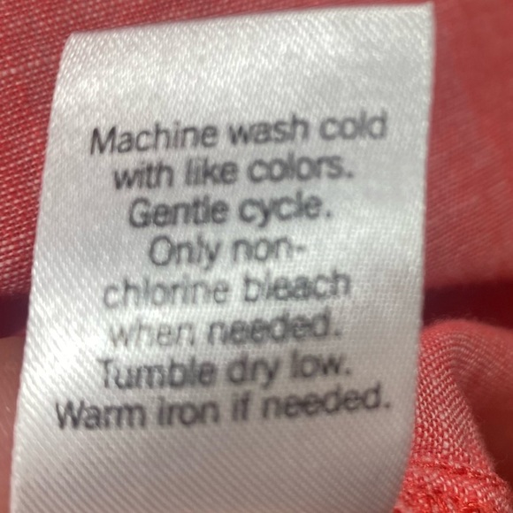 Sonoma Salmon-colored Long Sleeve Half Button Up Shirt, Size L, Collar - Picture 8 of 10